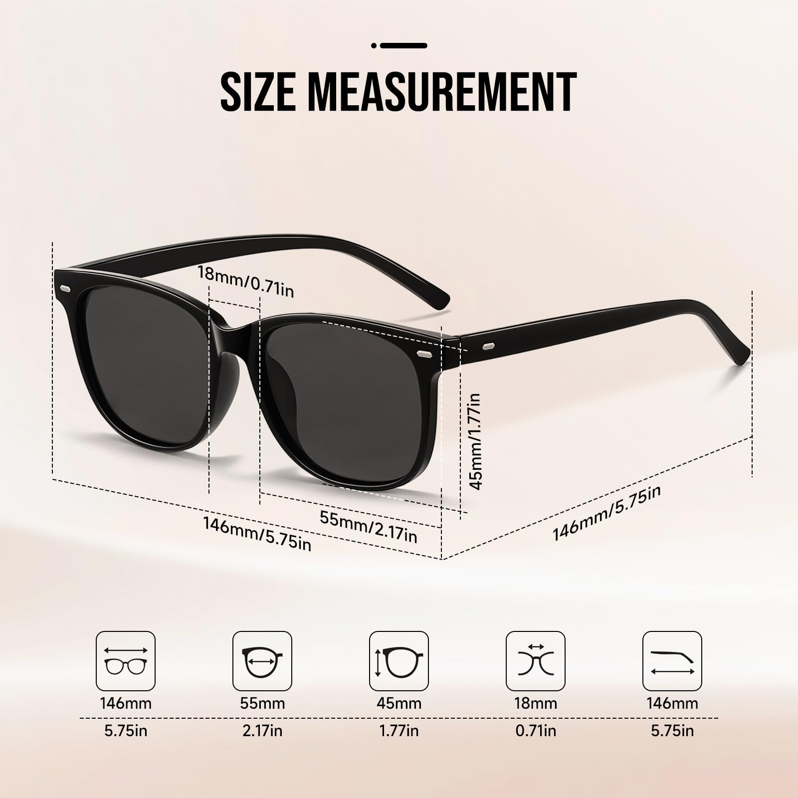 HAOLOTA 2pcs Classic Round Polarized Sunglasses for Women UV400 Protection SG1825-2P