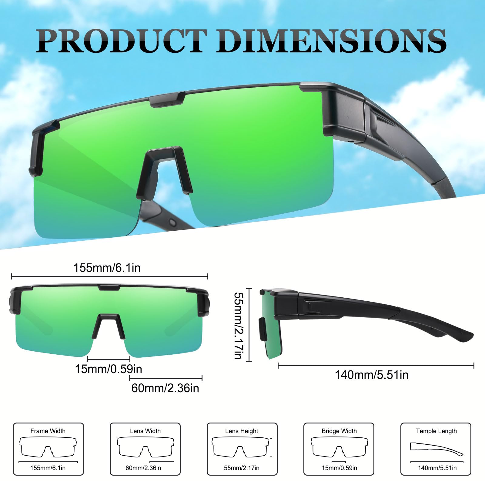HAOLOTA Cycling Sunglasses Over Glasses for Men Outdoors UV Protection SG0191