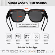 HAOLOTA Fit-Over Sunglasses for Women Men Square Shapes UV Protection SG0512