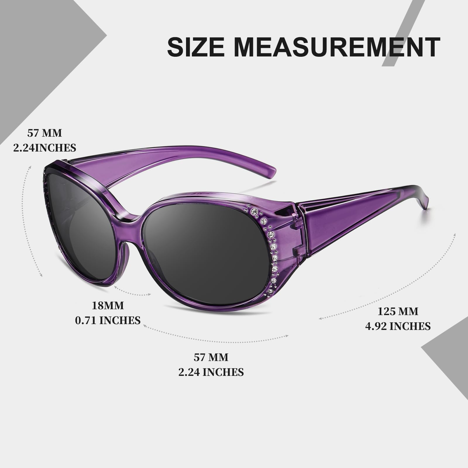HAOLOTA Women's Polarized Fit Over Sunglasses with Rhinestone SG0108