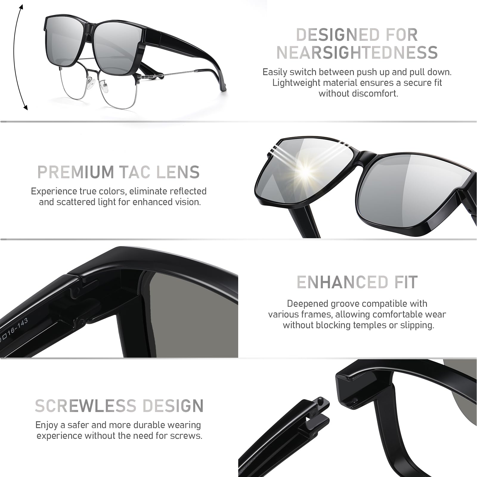 HAOLOTA Fit-Over Sunglasses-Polarized for Men Square Shades Oversized SG0174L