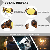 HAOLOTA Polarized Night Vision Driving Glasses Fit Over Glasses for Women, Anti Glare NV0108