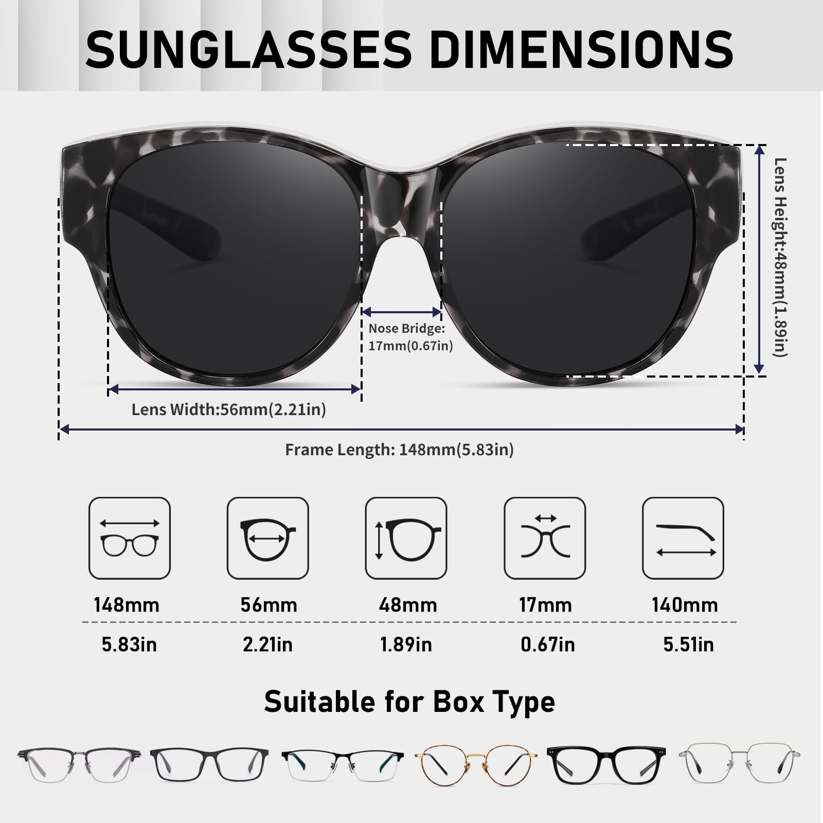 HAOLOTA Cat Eye Sunglasses Over Glasses SG0179