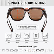 HAOLOTA Fit-Over Sunglasses for Women Men Square Shapes UV Protection SG0512