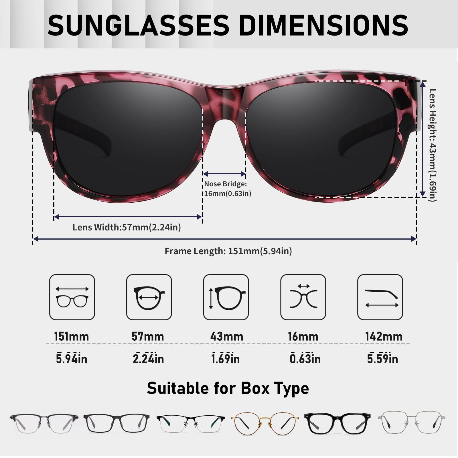 HAOLOTA Cat Eye Sunglasses for Women Polarized Sunglasses Wear Over Glasses SG0173