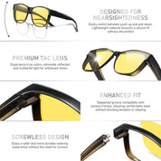 HAOLOTA Night Vision Driving Over Glasses, Nighttime Glasses Men Women Anti Glare NV0174L