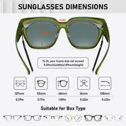 HAOLOTA Fit-Over Sunglasses for Women Men Square Shapes UV Protection SG0512