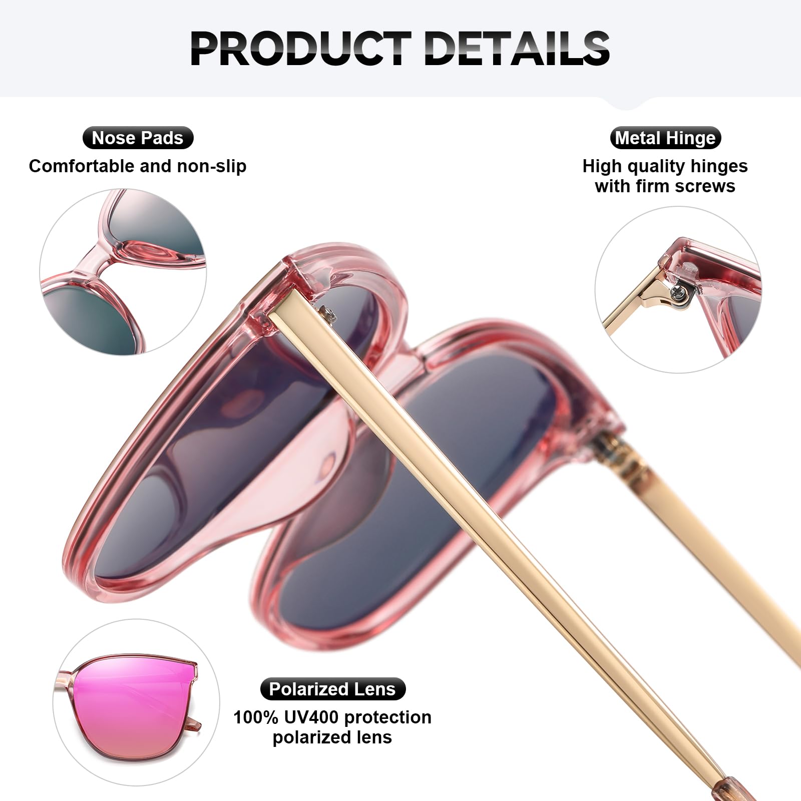 HAOLOTA Women’s Cat Eye Sunglasses Metal Frame with Fashion Shades SG1066