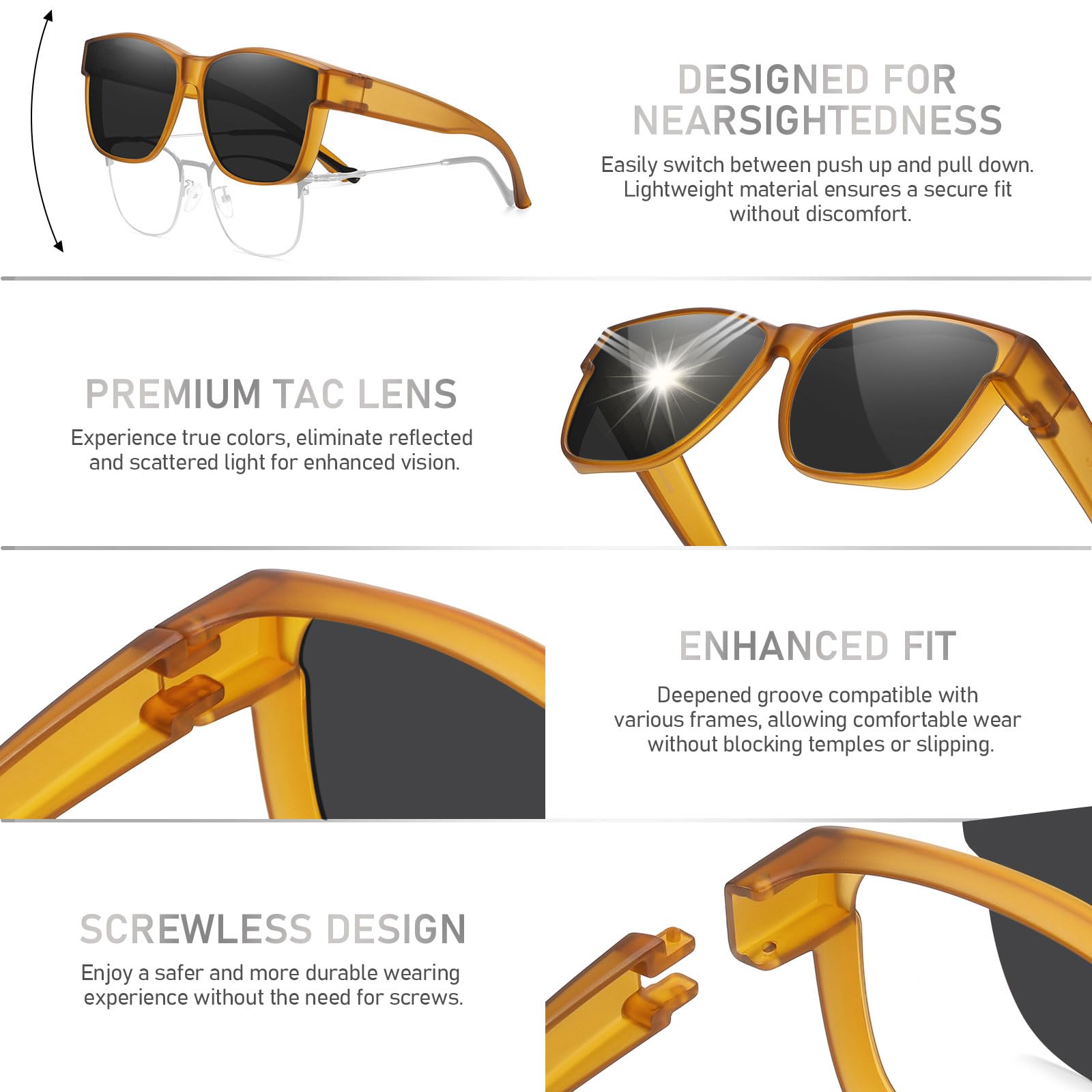 HAOLOTA Fit-Over Sunglasses-Polarized for Men Square Shades Oversized SG0174L
