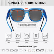 HAOLOTA Fit-Over Sunglasses for Women Men Square Shapes UV Protection SG0512