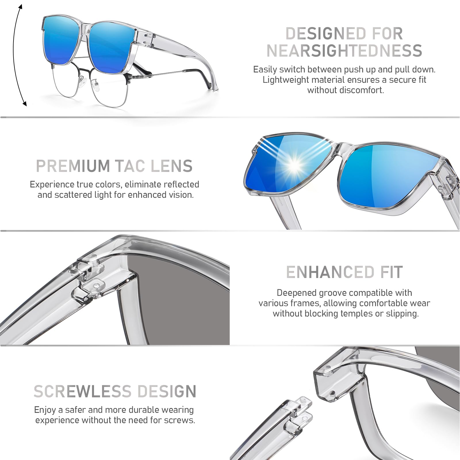 HAOLOTA Fit-Over Sunglasses-Polarized for Men Square Shades Oversized SG0174L
