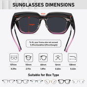 HAOLOTA Fit-Over Sunglasses for Women Men Square Shapes UV Protection SG0512