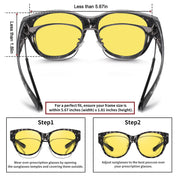 HAOLOTA Polarized Night Vision Driving Glasses Women Fit Over Glasses, Anti Glare NV0179