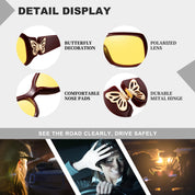HAOLOTA Women Night Vision Driving Glasses Polarized HD Yellow Tinted Anti Glare NV0012