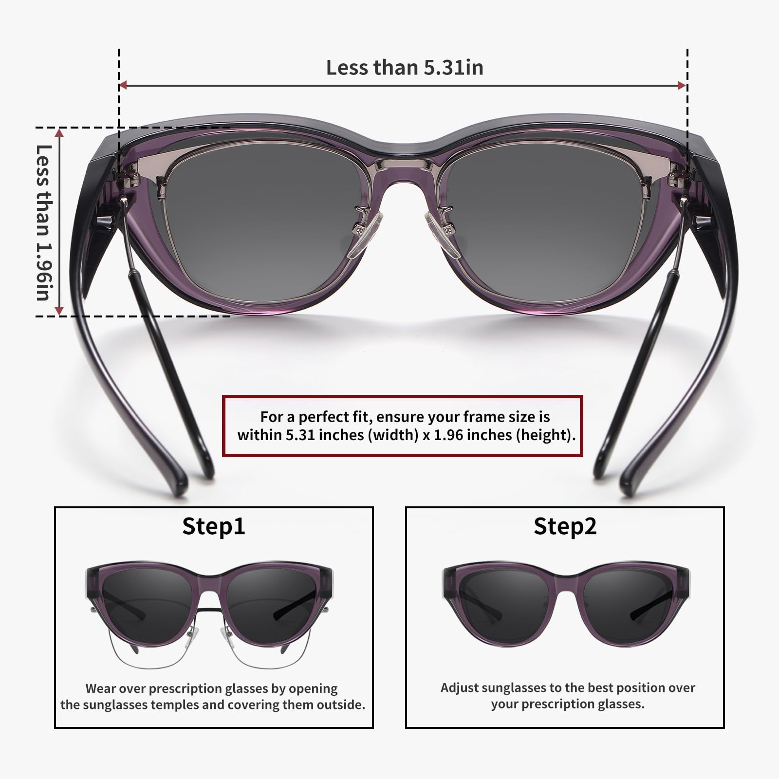 HAOLOTA Polarized Fit Over Sunglasses for Women Cat Eye for Prescription Glasses SG0171