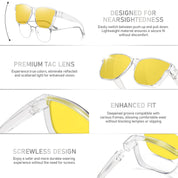 HAOLOTA Night Vision Driving Over Glasses, Nighttime Glasses Men Women Anti Glare NV0174L