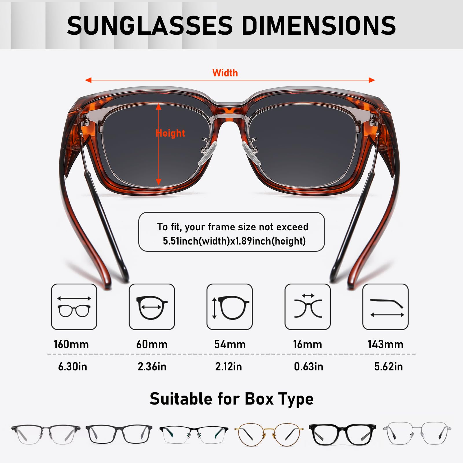 HAOLOTA 3pcs Polarized Fit Over Glasses Sunglasses Men Women UV400 Protection SG1824-3P