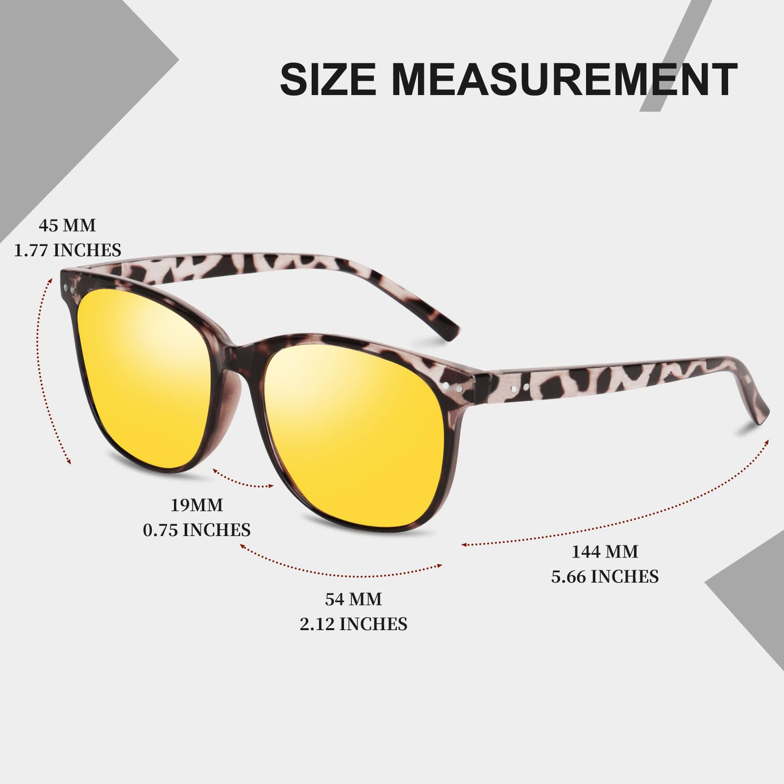 HAOLOTA Night Vision Driving Glasses Yellow Tinted Anti Glare Women NV8081
