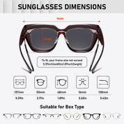 HAOLOTA Fit-Over Sunglasses for Women Men Square Shapes UV Protection SG0512