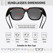 HAOLOTA Fit-Over Sunglasses for Women Men Square Shapes UV Protection SG0512