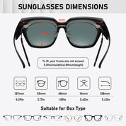 HAOLOTA Fit-Over Sunglasses for Women Men Square Shapes UV Protection SG0512