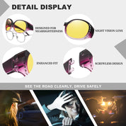 HAOLOTA Polarized Night Vision Driving Glasses Fit Over Glasses for Women, Anti Glare NV0108