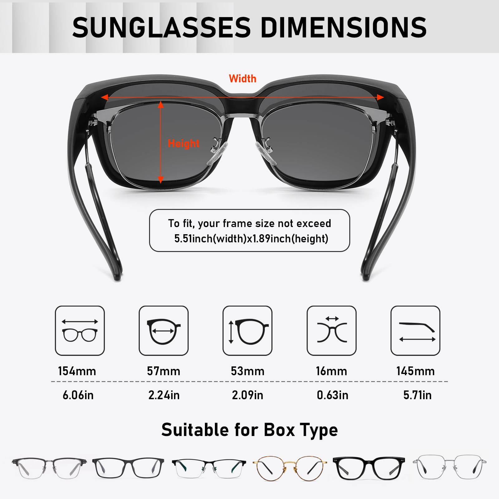 HAOLOTA 3pcs Polarized Fit Over Glasses Sunglasses Men Women UV400 Protection SG1824-3P