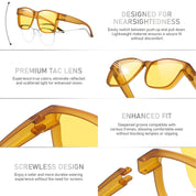 HAOLOTA Night Vision Driving Over Glasses, Nighttime Glasses Men Women Anti Glare NV0174L