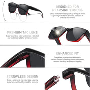 HAOLOTA Fit-Over Sunglasses-Polarized for Men Square Shades Oversized SG0174L