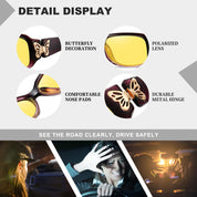 HAOLOTA Women Night Vision Driving Glasses Polarized HD Yellow Tinted Anti Glare NV0012