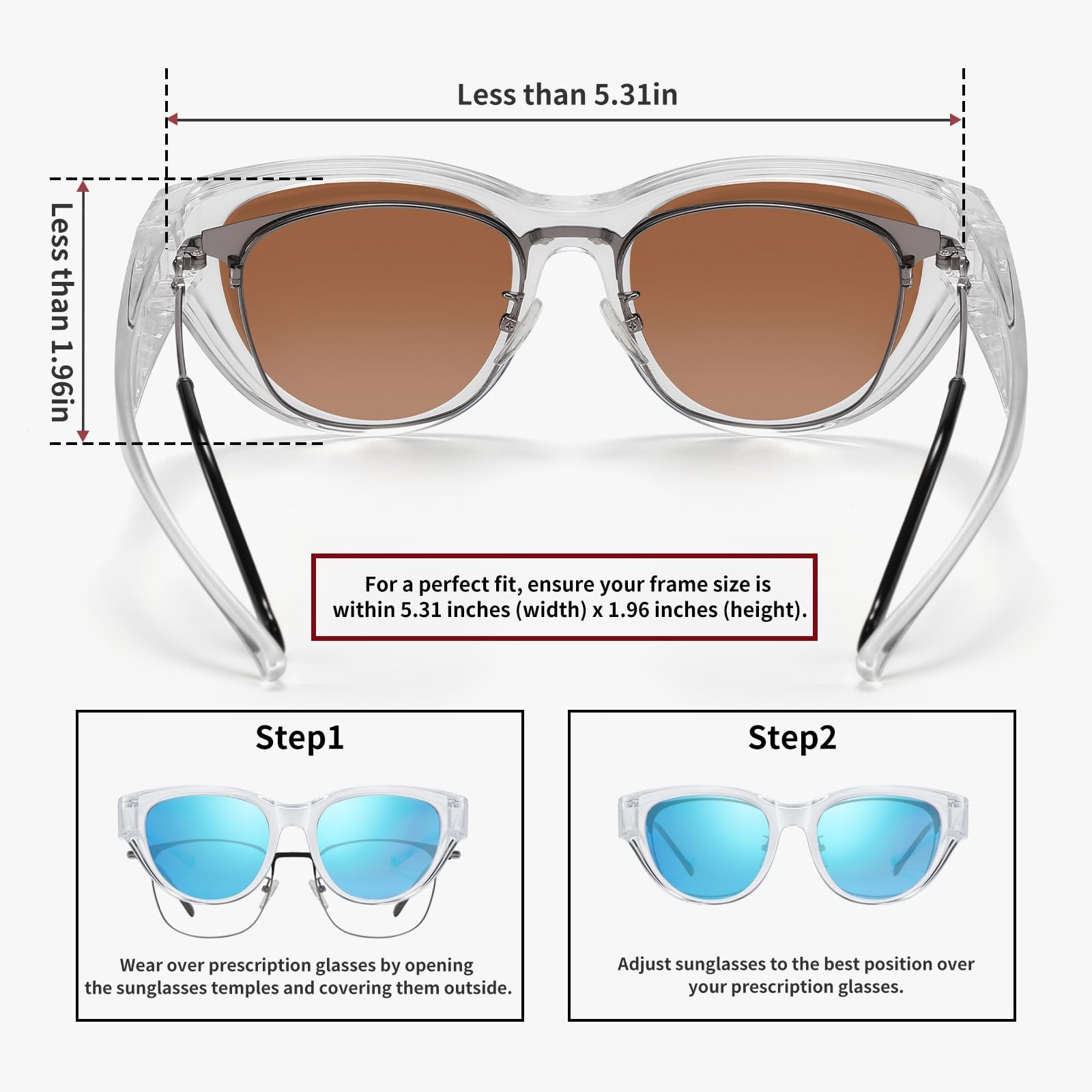 HAOLOTA Polarized Fit Over Sunglasses for Women Cat Eye for Prescription Glasses SG0171