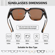 HAOLOTA Fit-Over Sunglasses for Women Men Square Shapes UV Protection SG0512
