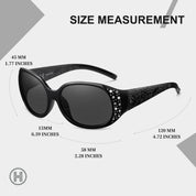 HAOLOTA Polarized Sunglasses for Women Rhinestone Wrap Around SG0008