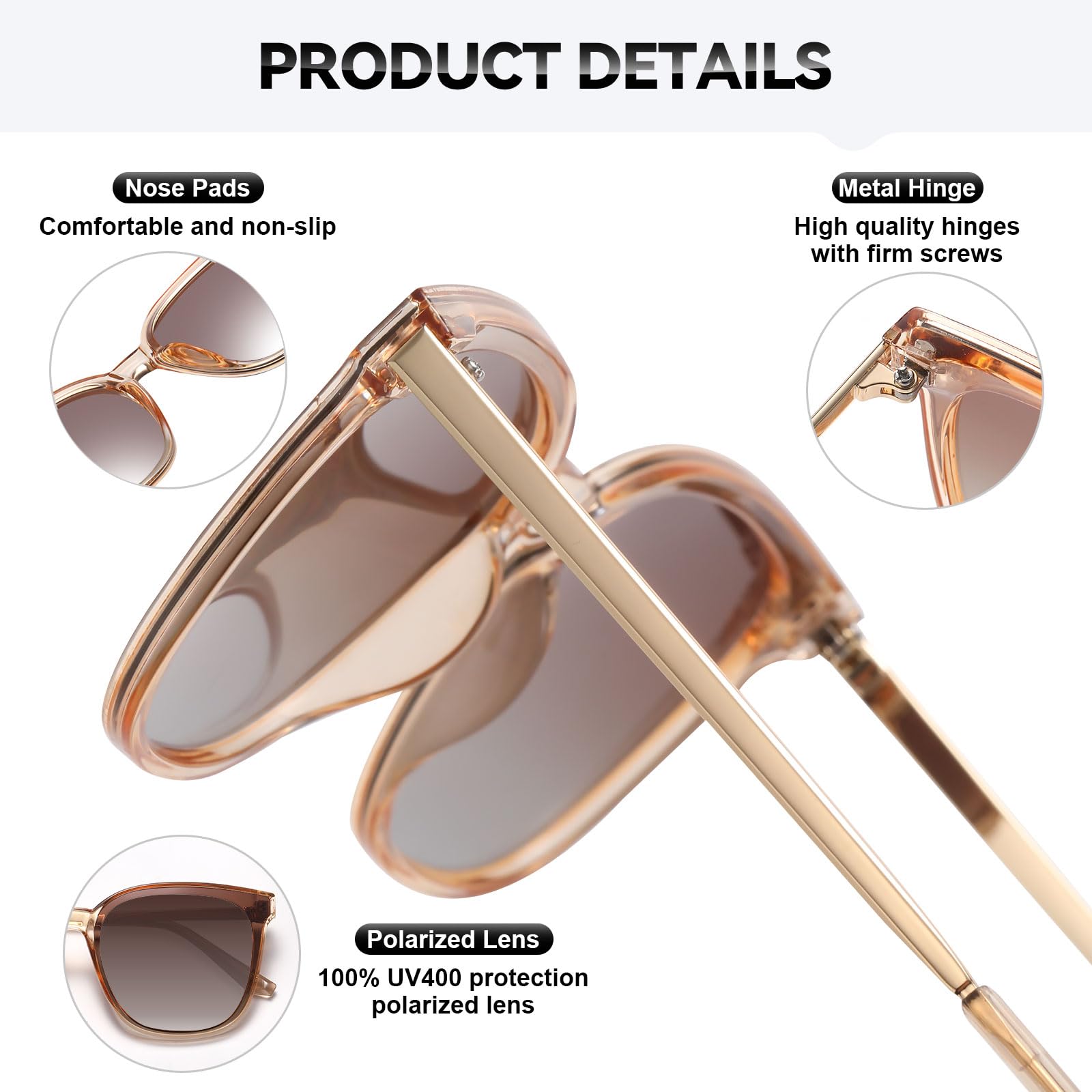 HAOLOTA Women’s Cat Eye Sunglasses Metal Frame with Fashion Shades SG1066