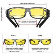 HAOLOTA Night Vision Driving Over Glasses, Nighttime Glasses Men Women Anti Glare NV0154