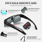 HAOLOTA Cycling Sunglasses Over Glasses for Men Outdoors UV Protection SG0191