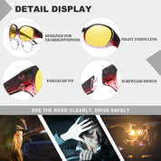 HAOLOTA Polarized Night Vision Driving Glasses Fit Over Glasses for Women, Anti Glare NV0108