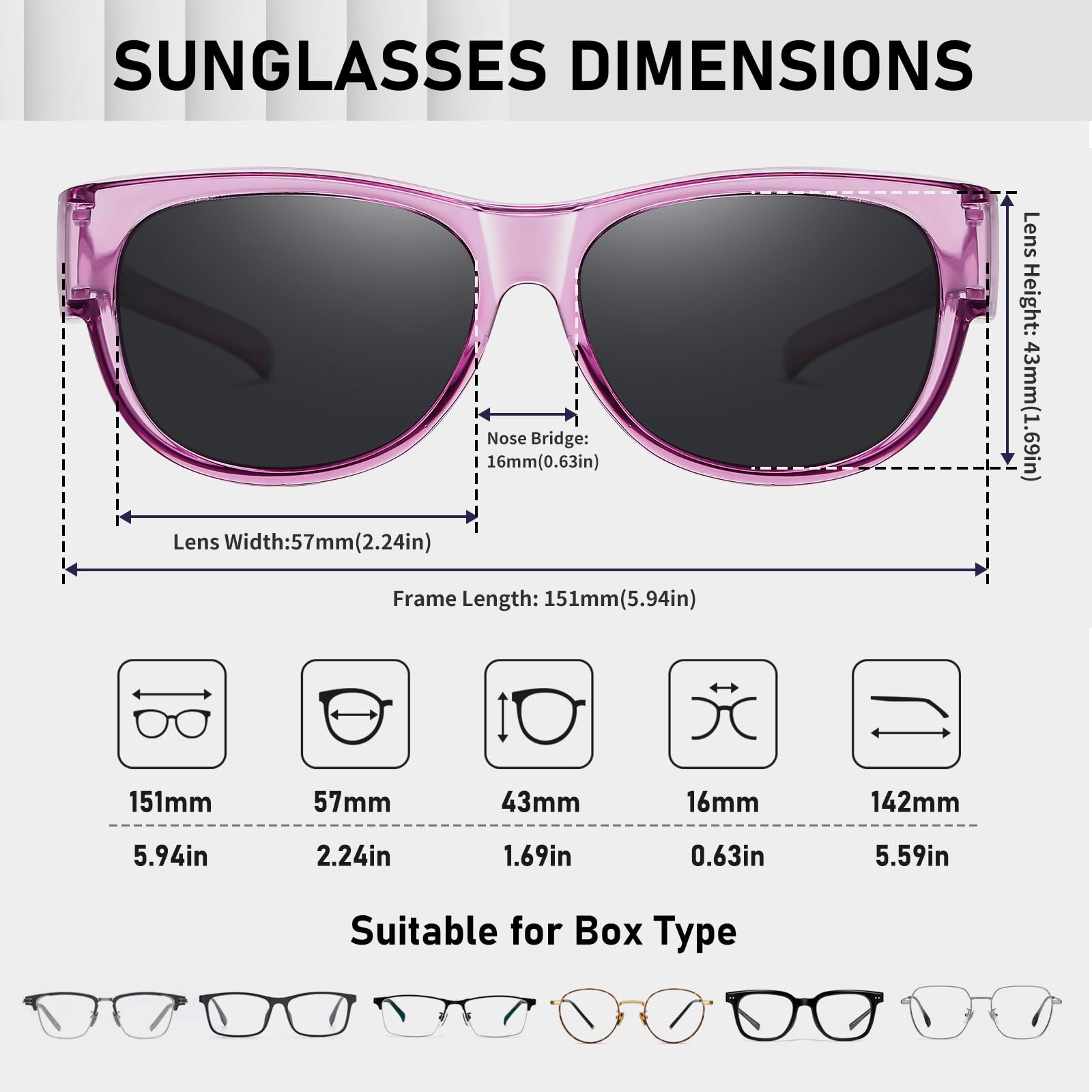 HAOLOTA Cat Eye Sunglasses for Women Polarized Sunglasses Wear Over Glasses SG0173