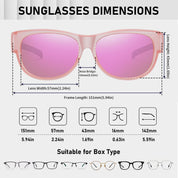 HAOLOTA Cat Eye Sunglasses for Women Polarized Sunglasses Wear Over Glasses SG0173