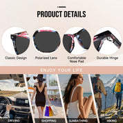 HAOLOTA 2pcs Classic Round Polarized Sunglasses for Women UV400 Protection SG1825-2P