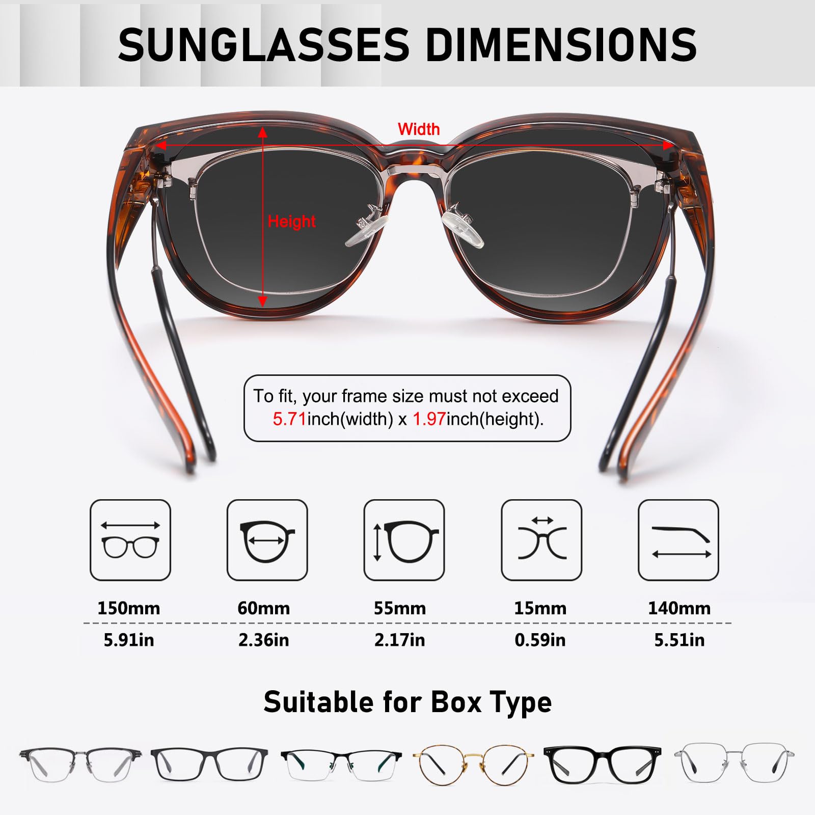 HAOLOTA Cat Eye Sunglasses for Prescription Glasses Women TR90 Lightweight SG0189