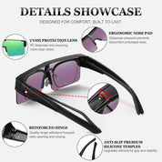 HAOLOTA Cycling Sunglasses Over Glasses for Men Outdoors UV Protection SG0191