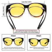 HAOLOTA Polarized Night Vision Driving Glasses Women Fit Over Glasses, Anti Glare NV0179