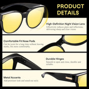 HAOLOTA Fit Over Polarized Driving Sunglasses for Women, Large Trendy Cat Eye UV Protection NV0189