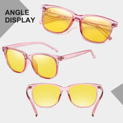 HAOLOTA Night Vision Driving Glasses Yellow Tinted Anti Glare Women NV8081