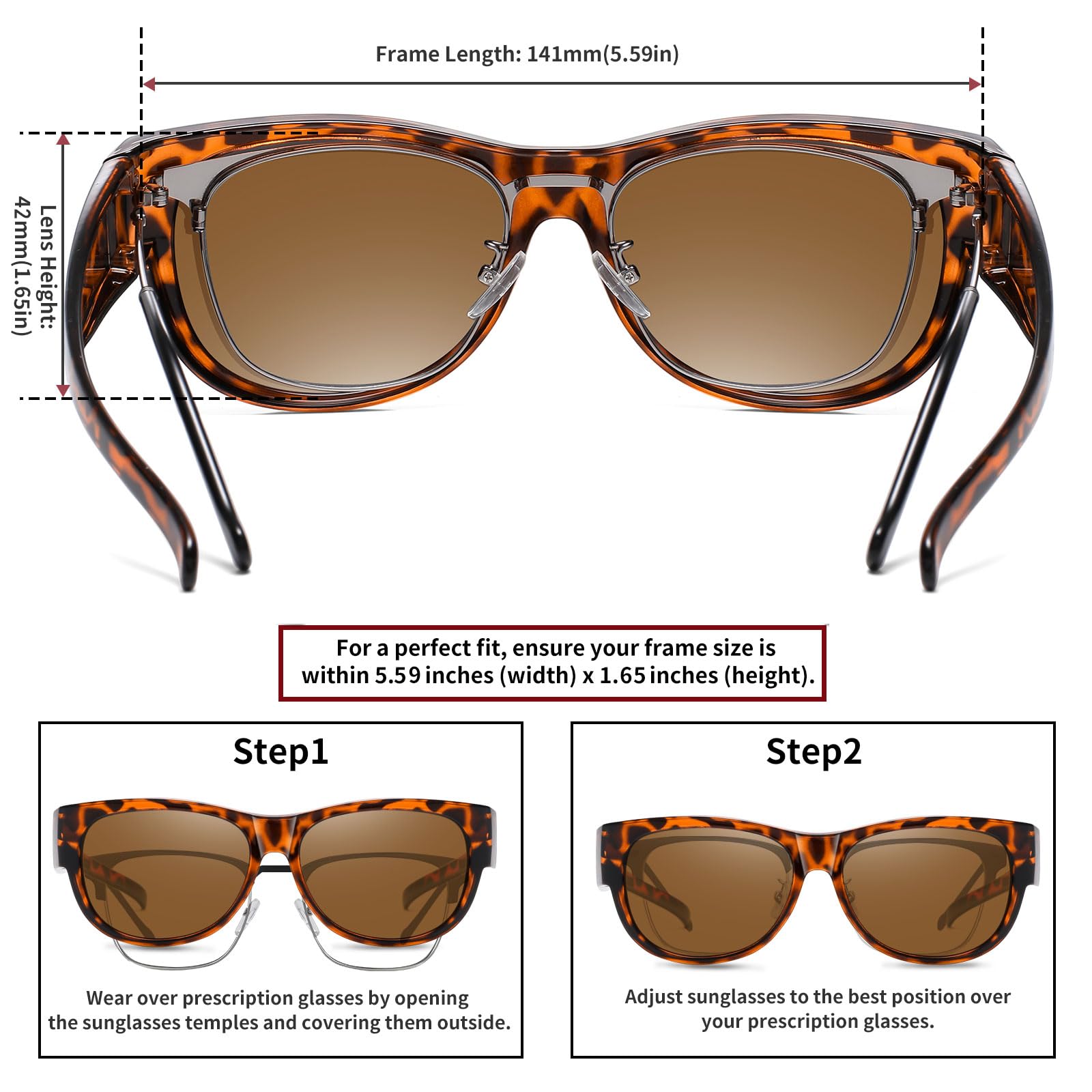 HAOLOTA Cat Eye Sunglasses for Women Polarized Sunglasses Wear Over Glasses SG0173