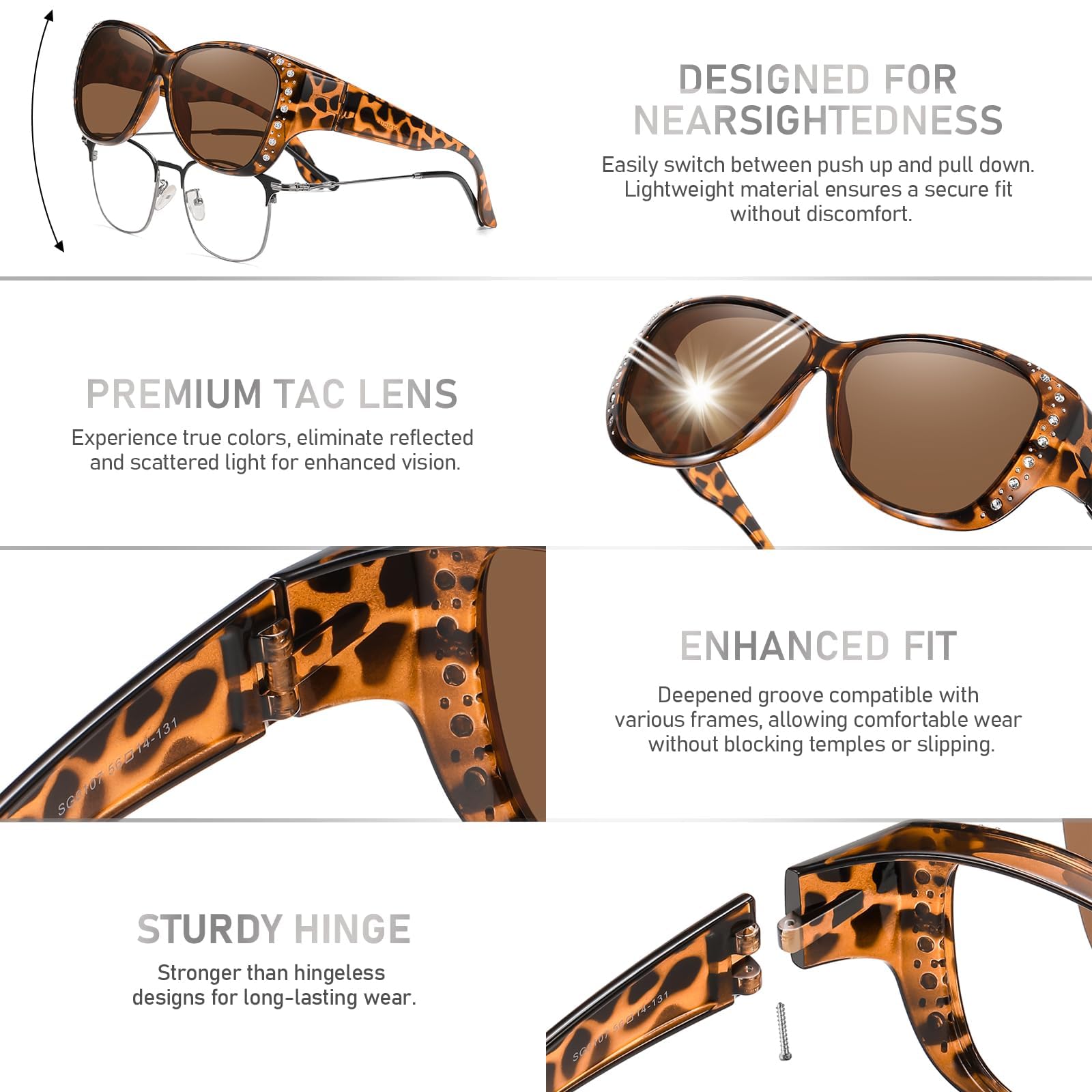 HAOLOTA Women's Polarized Fit Over Sunglasses with RhinestoneUV400 Protection SG0107