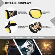 HAOLOTA Women Night Vision Driving Glasses Polarized HD Yellow Tinted Anti Glare NV0012