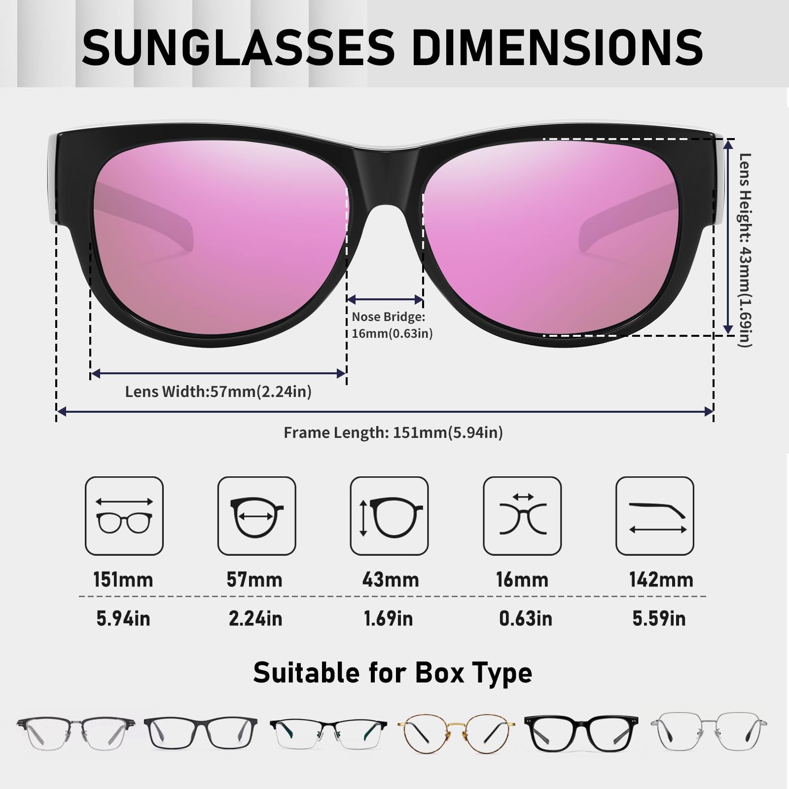 HAOLOTA Cat Eye Sunglasses for Women Polarized Sunglasses Wear Over Glasses SG0173