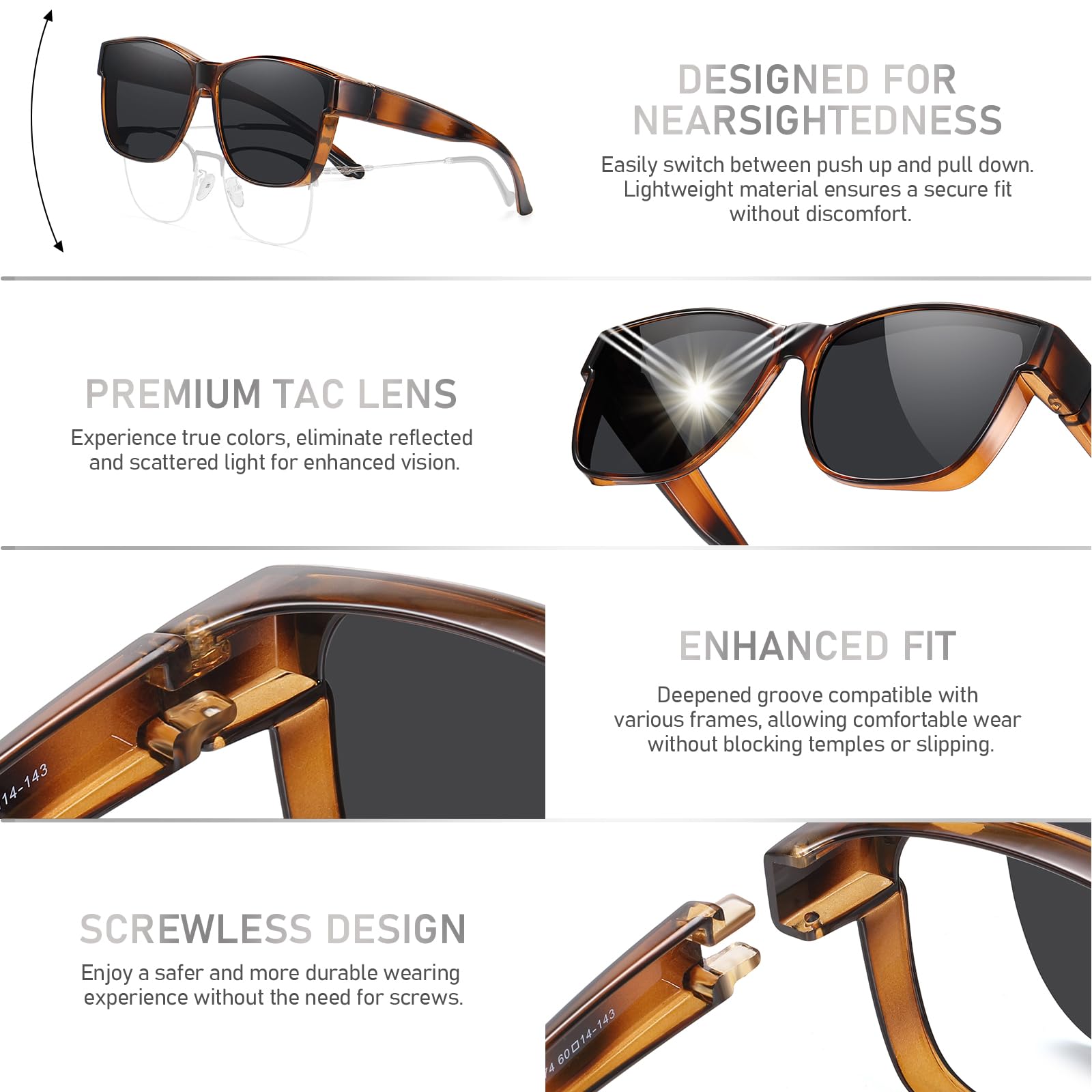HAOLOTA Fit-Over Sunglasses-Polarized for Men Square Shades Oversized SG0174L